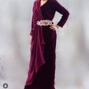 Elegant Burgundy Evening Gown